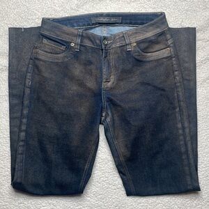 Christopher Blue Denim Jeans Metallic Stretchy material Size 8